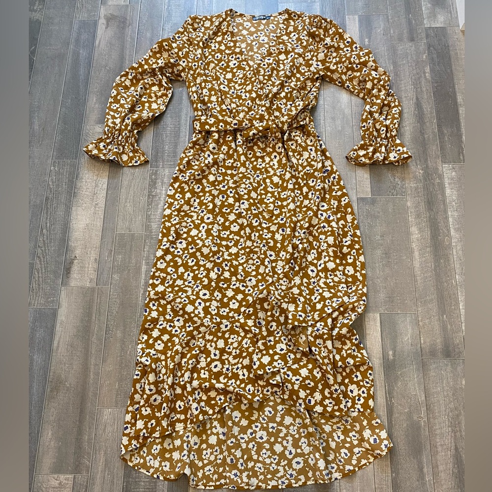 Calf length tie dress